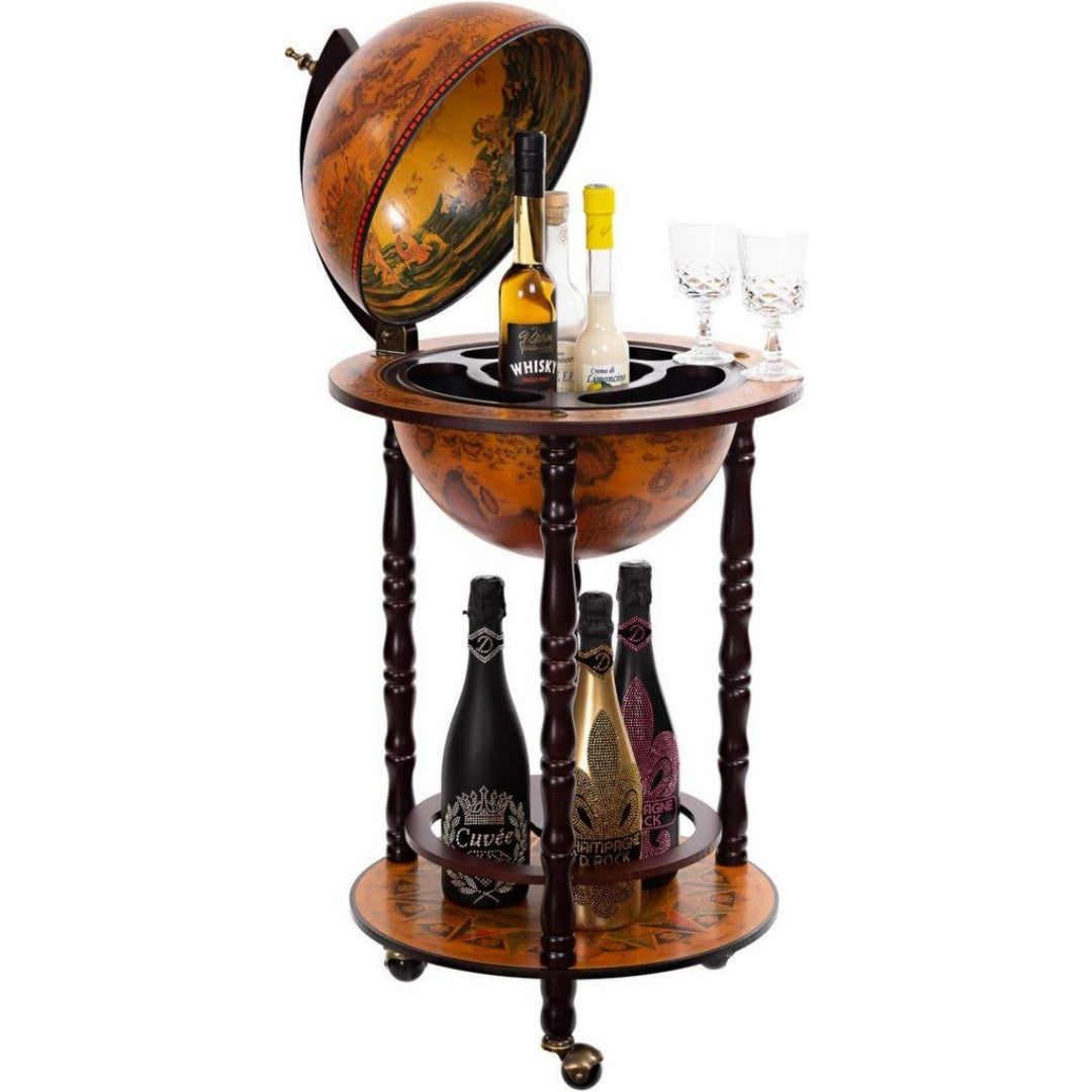 Chariot de bar geant en forme de globe ouvert 100 cm de haut x 44 cm de large – Table Haute / Mange-Debout