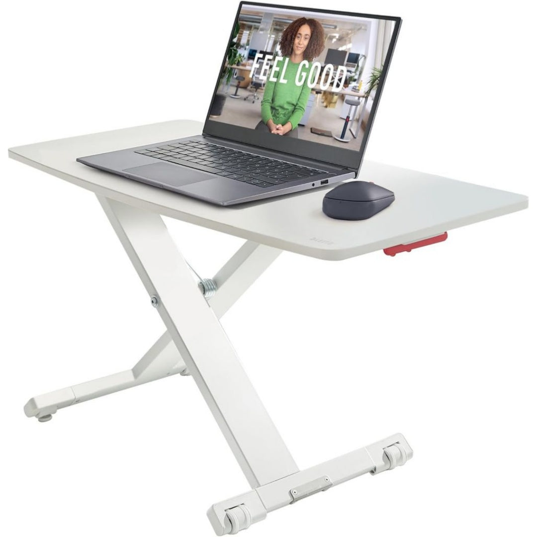 Bureau Assis-Debout Reglable Gris en Plastique