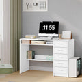 Table d'Ordinateur / Bureau en Panneau de Particules de Couleur Blanc