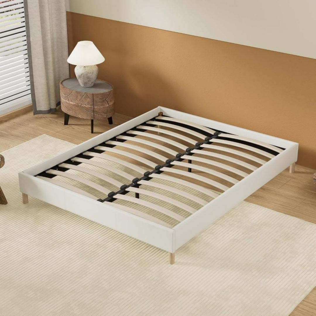 Tissu Blanc, Lit Design Moderne