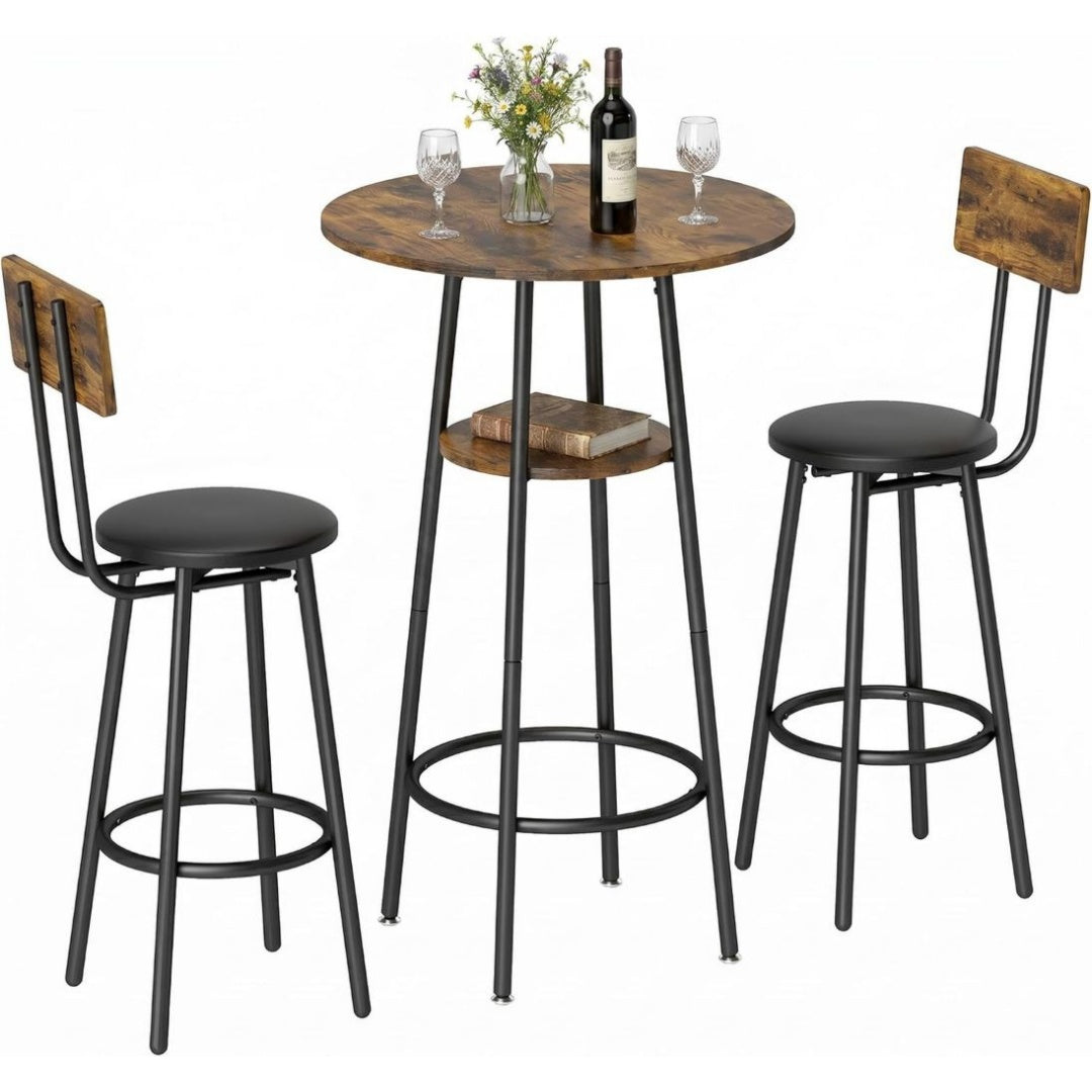 Tabouret en Panneau de Particules, Finition Noir
