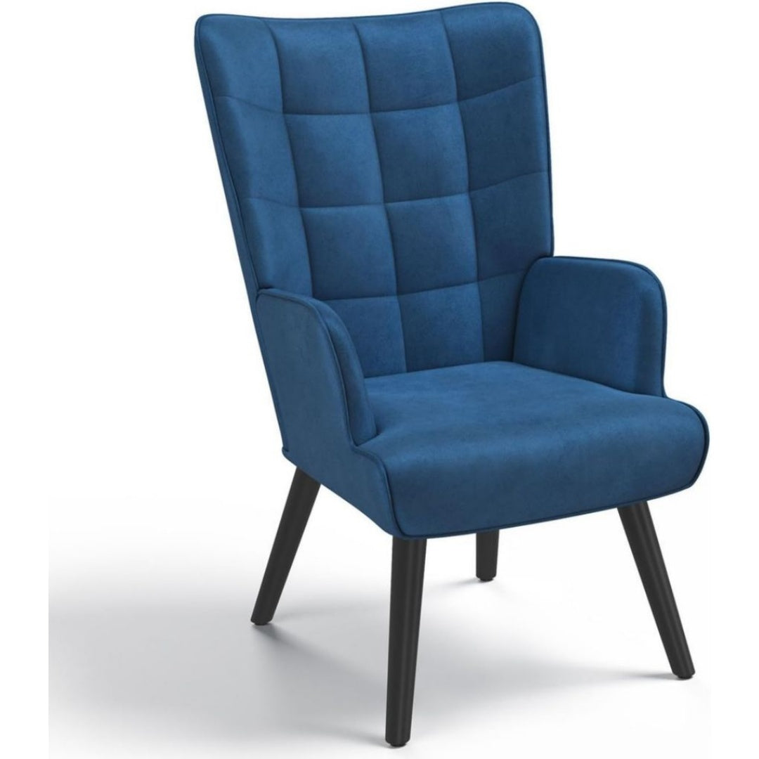 Fauteuil en Velours, Finition Bleu