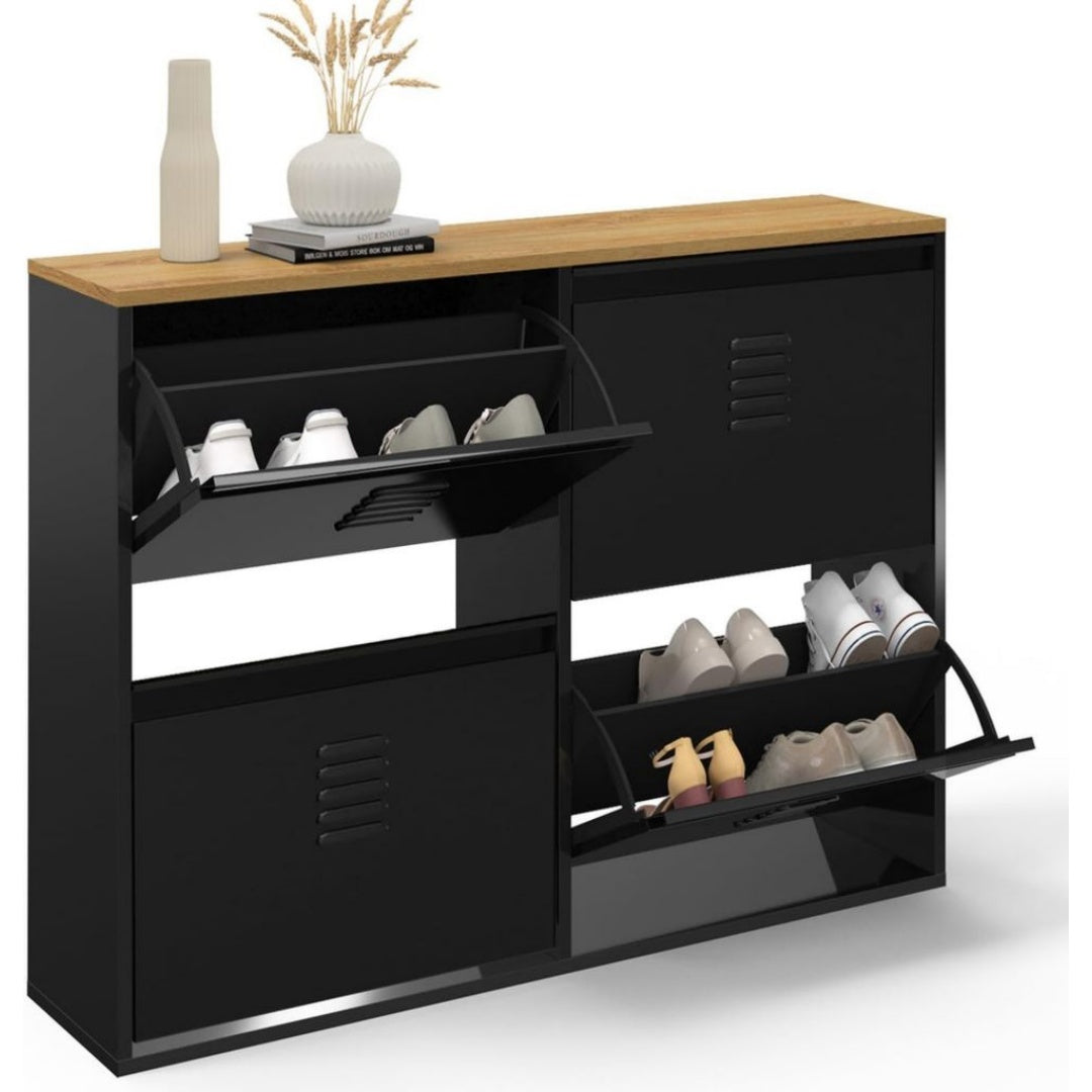 Meuble: Un meuble a chaussures 4 portes enfin dote d'aerations pour un look encore plus vintage