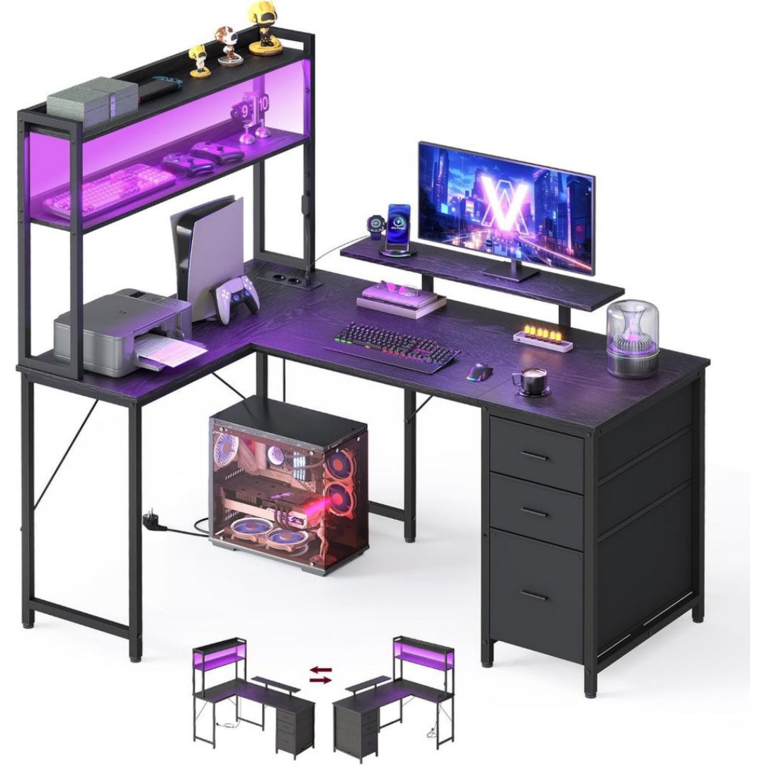 Bureau Informatique / Gaming en Acier, Resistance 136 kg