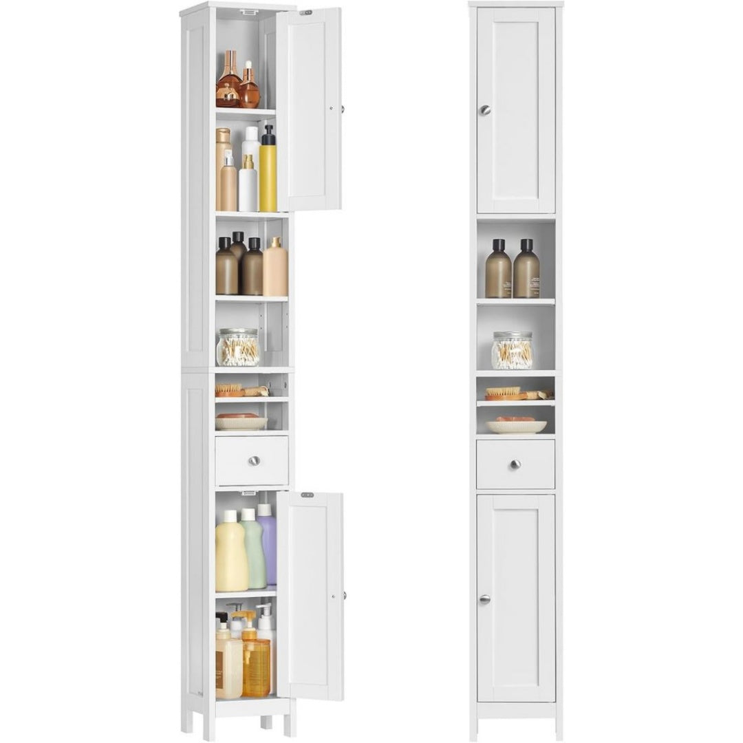 Armoire – MDF, Blanc, 19,5 x 21,4 x 180 cm