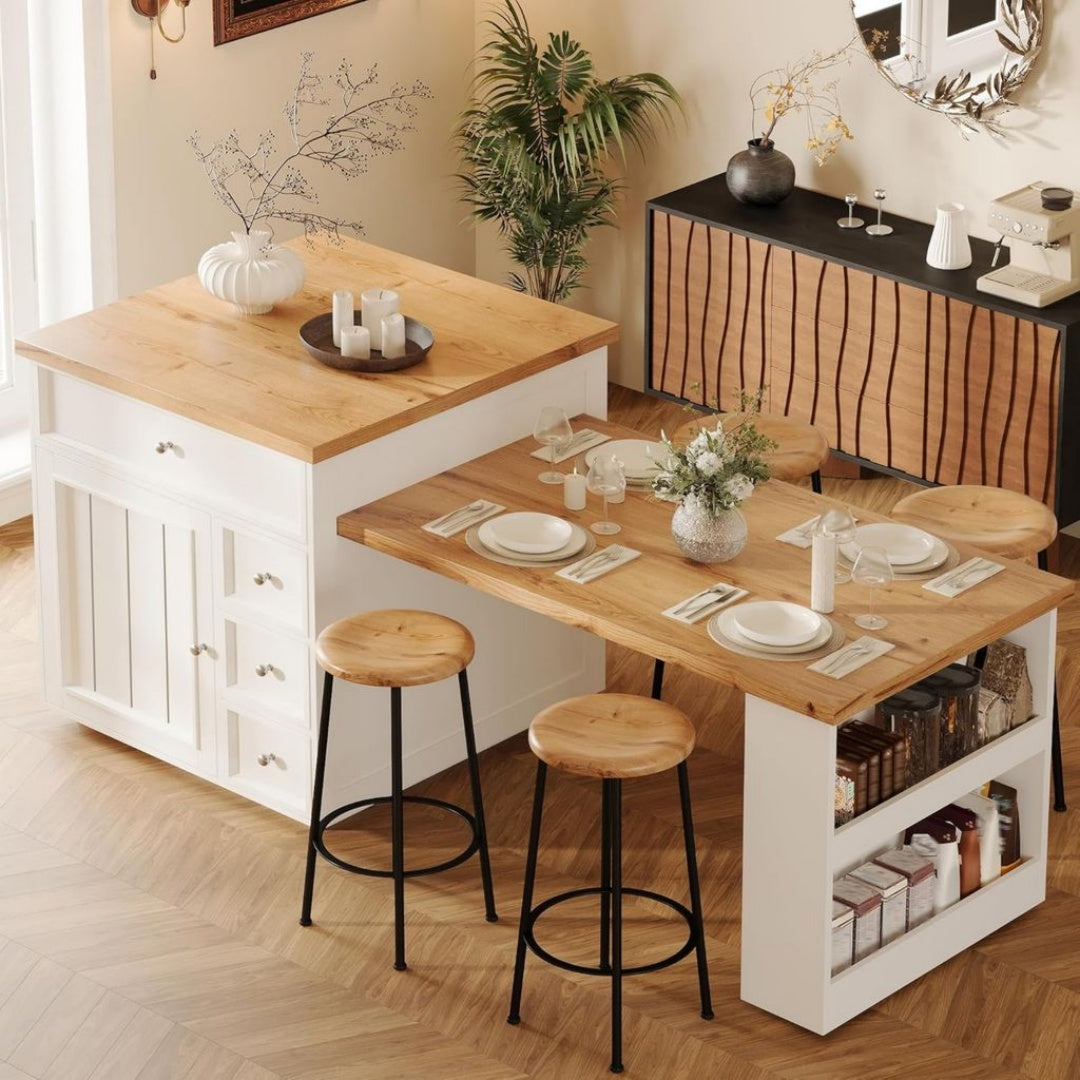 Chariot Roulant: Plateau de qualite superieureLe plateau en bois de ce chariot est non seulement esthetique, Finition Blanc
